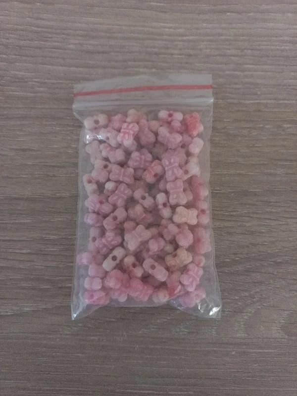 Lot De Perles Acrylique Rose Clair "Papillon"